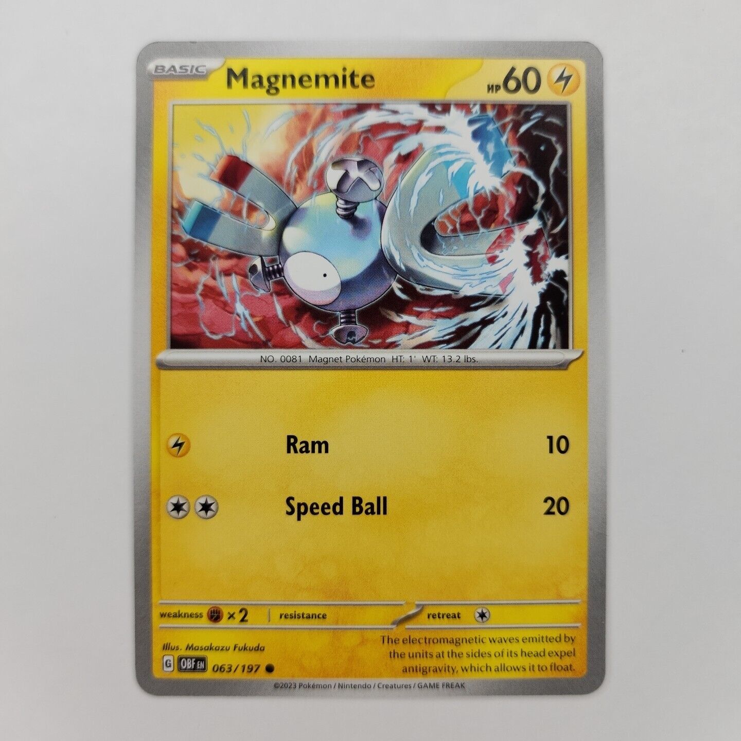 Magnemite 63/197 Pokémon TGC Obsidian Flames