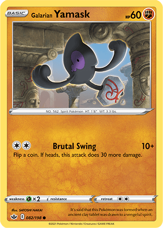 Galarian Yamask [Reverse Holo]  82/203 Pokémon TCG Chilling Reign