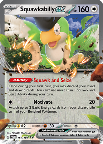 Squawkabilly ex  169/193 Pokémon TCG Paldea Evolved