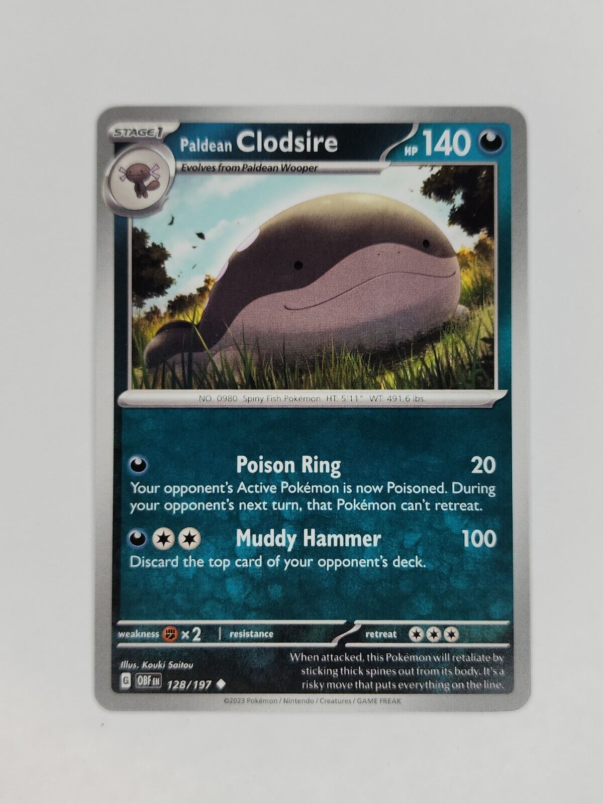 Paldean Clodsire 128/197 Pokémon TGC Obsidian Flames