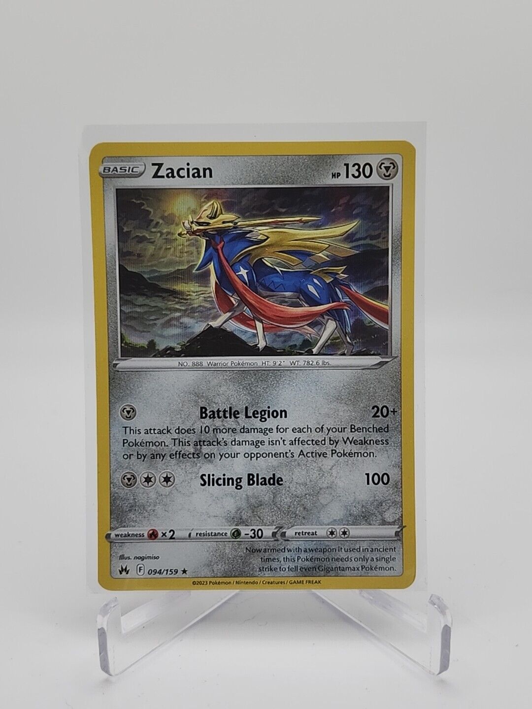 Zacian 94/159 Pokémon TGC Crown Zenith