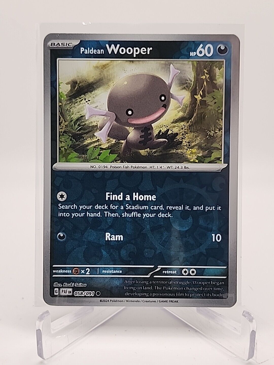 Paldean Wooper [Reverse Holo]  58/91 Pokémon TCG Paldean Fates