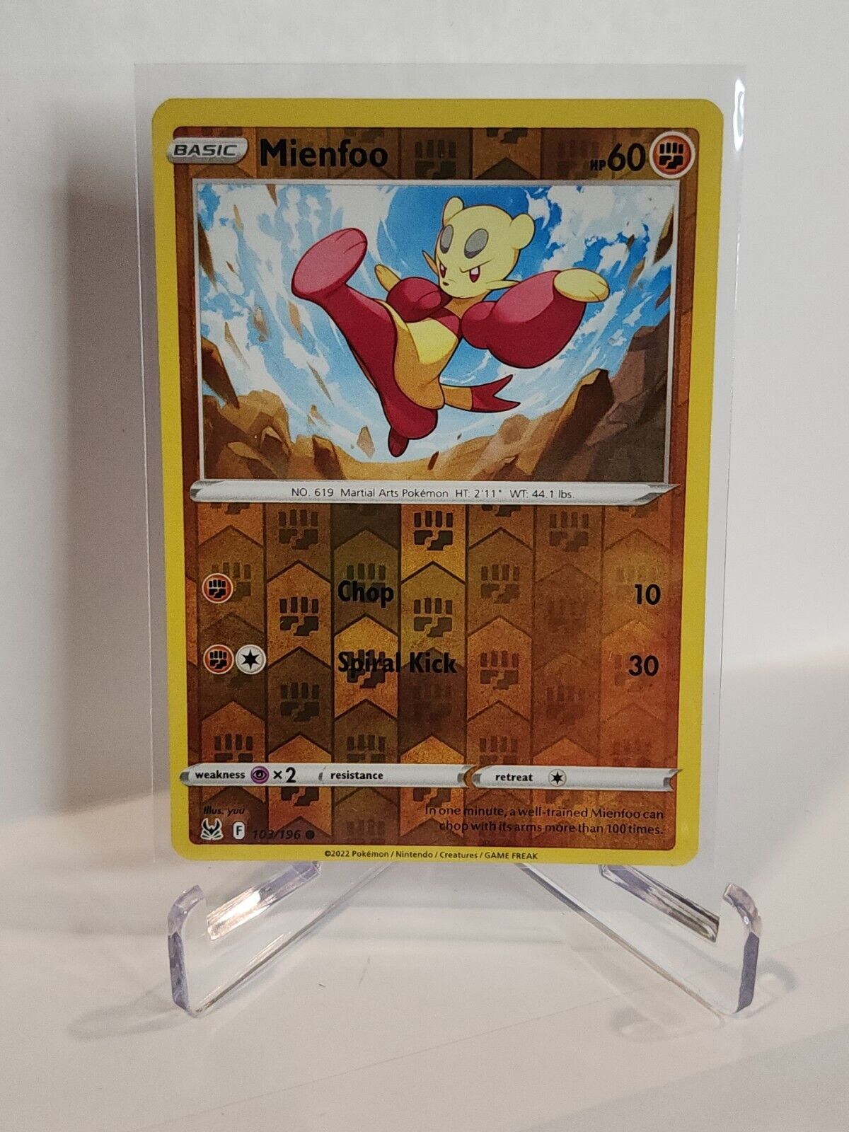 103/196 Mienfoo [Reverse Holo]  Pokémon TGC Lost Origin