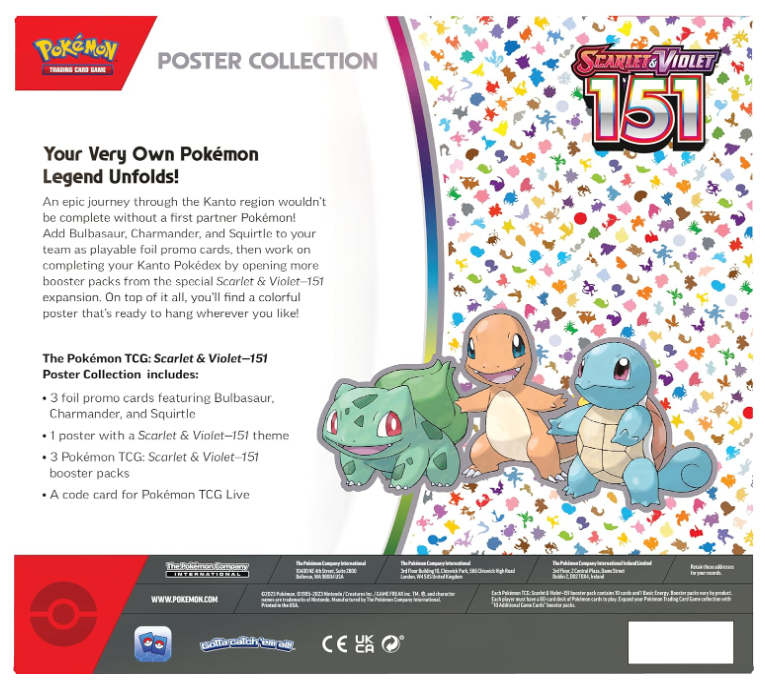 Pokémon TCG Scarlet & Violet 3.5 Pokémon 151 Poster Collection (New Sealed)