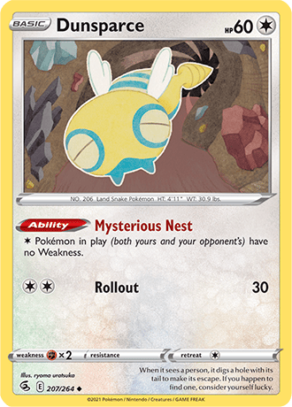 Dunsparce  207/264 Pokémon TCG Fusion Strike