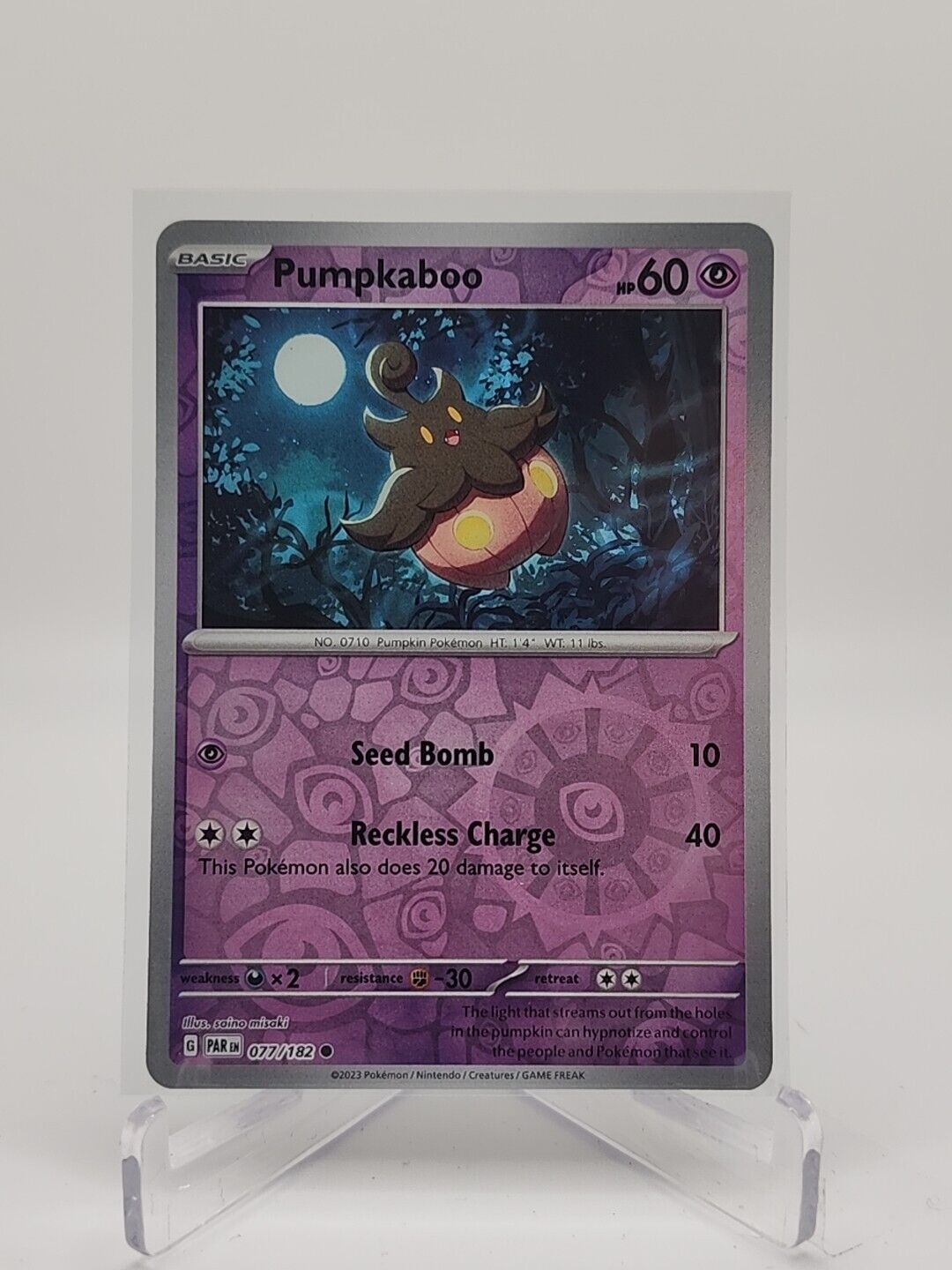 Pumpkaboo [Reverse Holo]  77/182 Pokémon TCG Paradox Rift