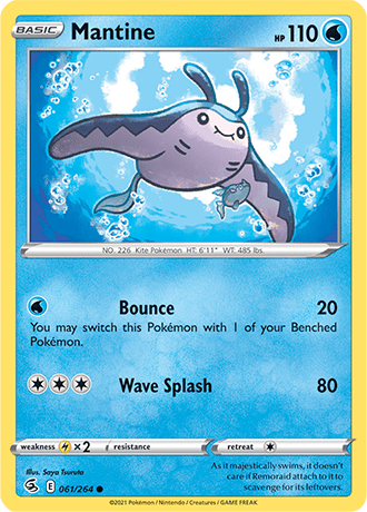 Mantine [Reverse Holo]  61/264 Pokémon TCG Fusion Strike