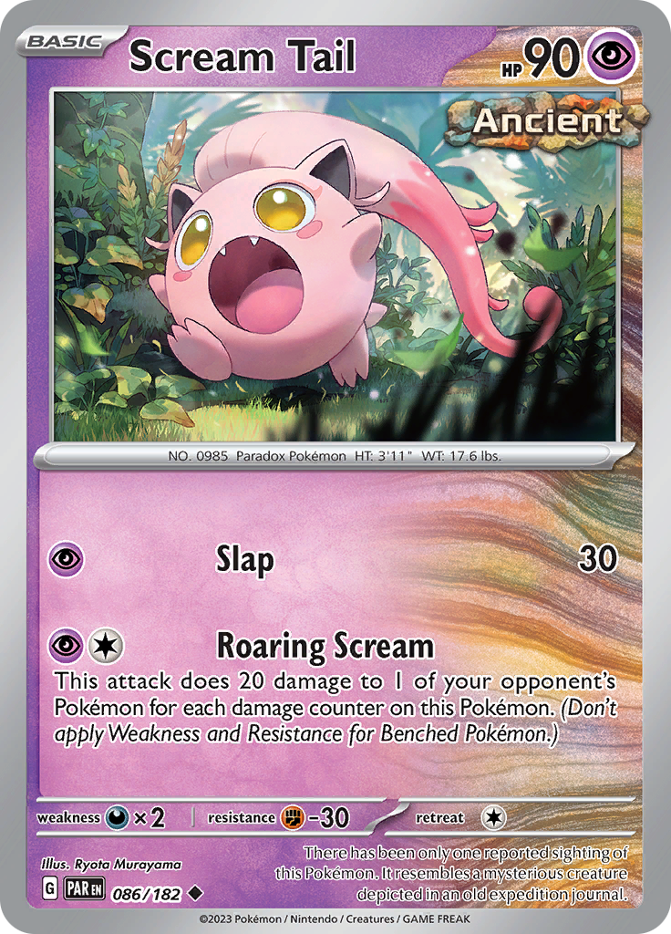 Scream Tail  86/182 Pokémon TCG Paradox Rift