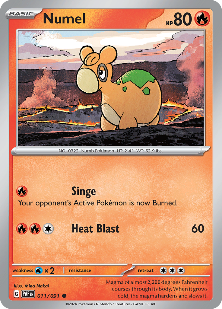 Numel  11/91 Pokémon TCG Paldean Fates