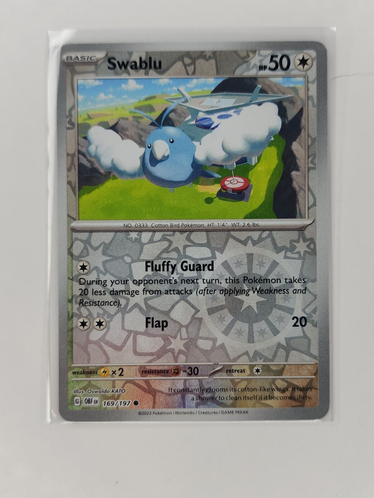 Swablu [Reverse Holo] 169/197 Pokémon TGC Obsidian Flames