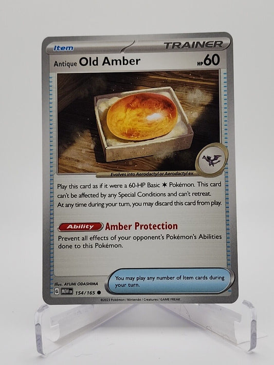 154/165 Antique Old Amber  Pokémon TGC Scarlet & Violet - 151