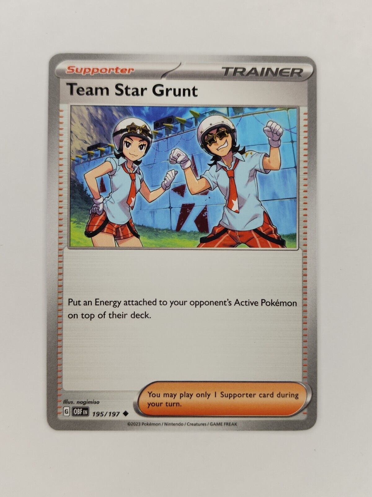 Team Star Grunt 195/197 Pokémon TGC Obsidian Flames