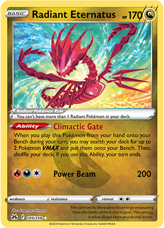 Radiant Eternatus  105/159 Pokémon TCG Crown Zenith