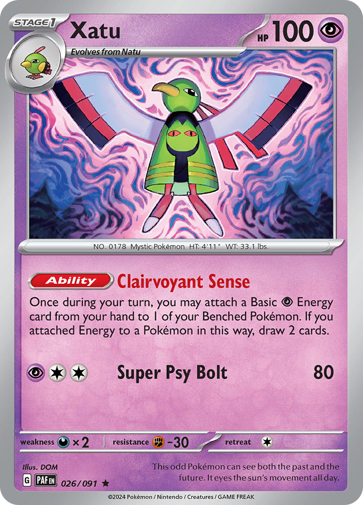 Xatu  26/91 Pokémon TCG Paldean Fates