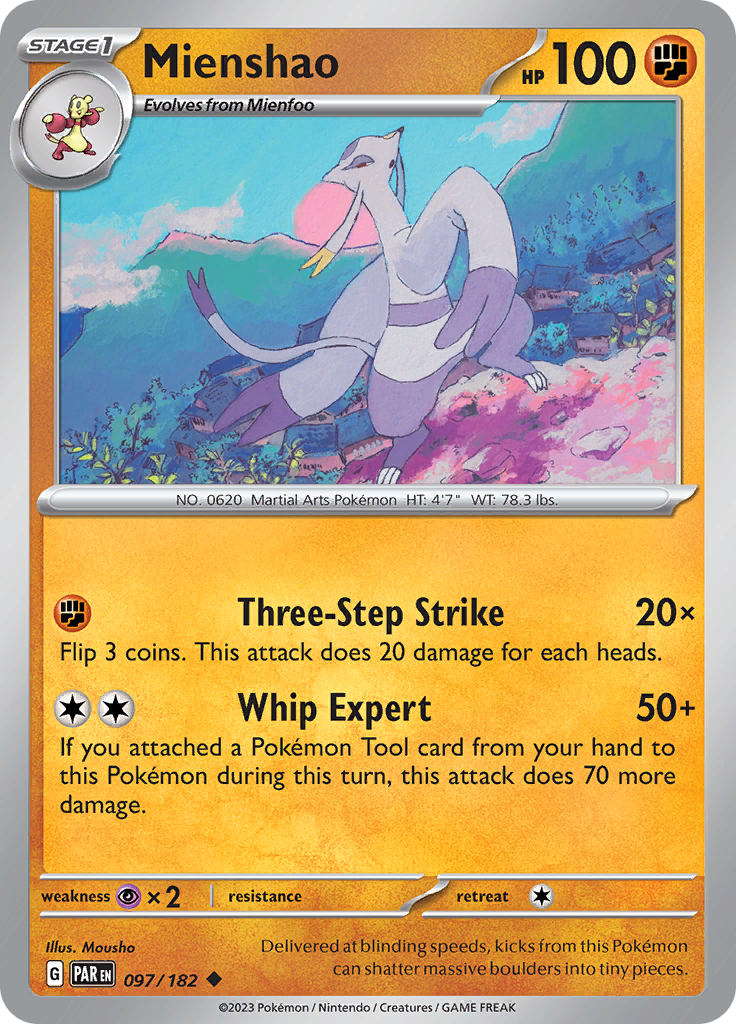 Mienshao  97/182 Pokémon TCG Paradox Rift