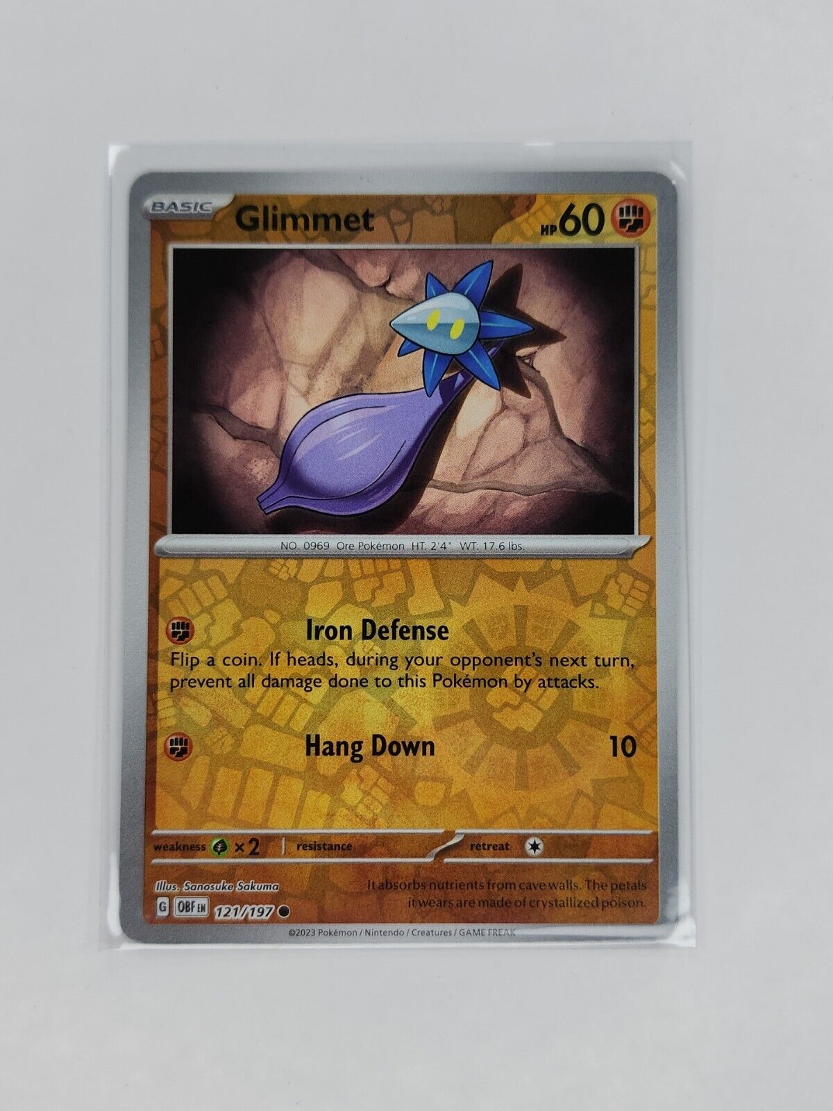 Glimmet [Reverse Holo] 121/197 Pokémon TGC Obsidian Flames