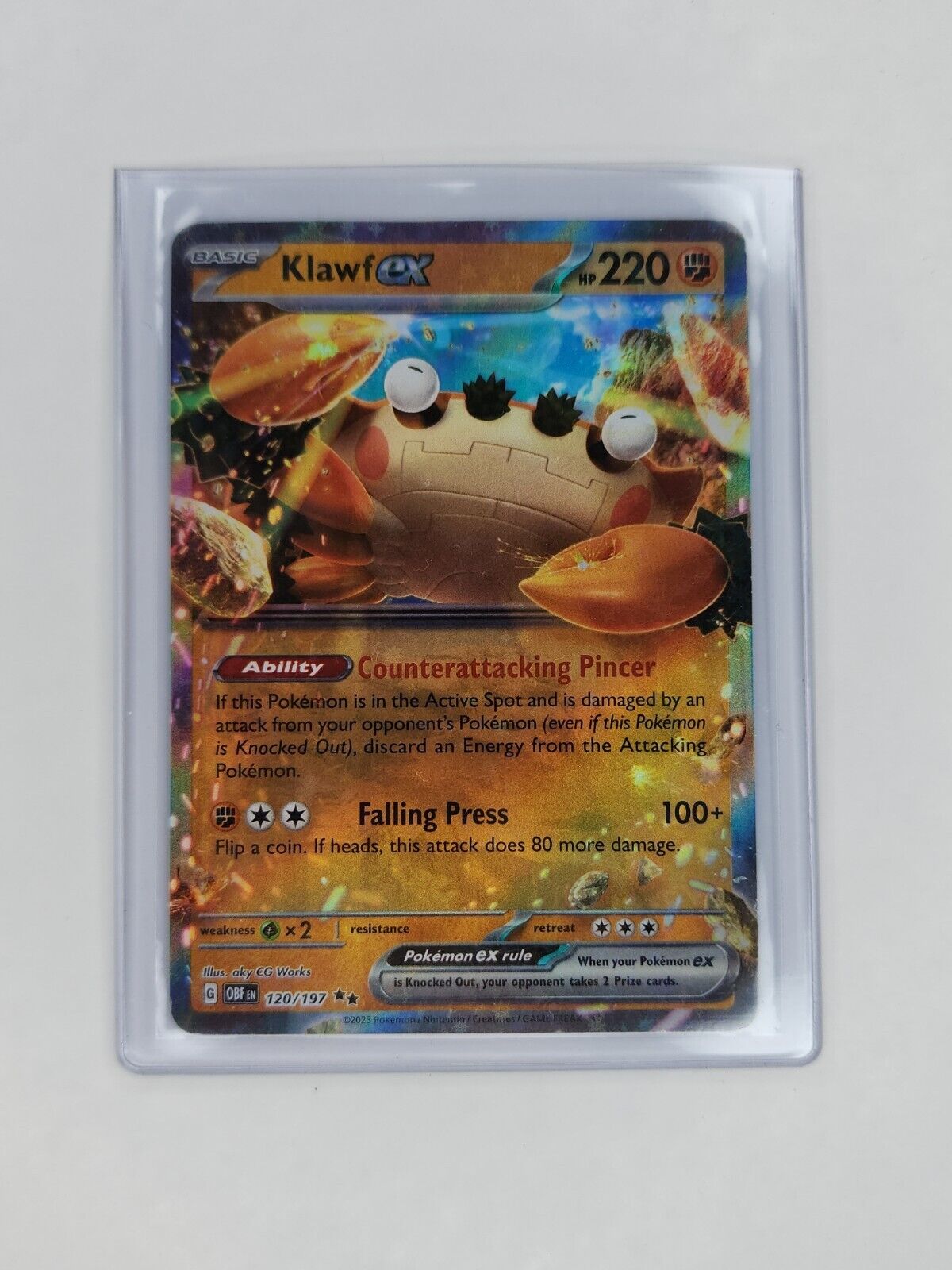 Klawf ex 120/197 Pokémon TGC Obsidian Flames