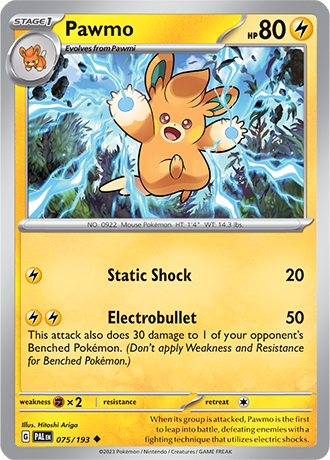 Pawmo  75/193 Pokémon TCG Paldea Evolved