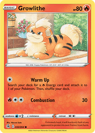 Growlithe [Reverse Holo]  32/264 Pokémon TCG Fusion Strike