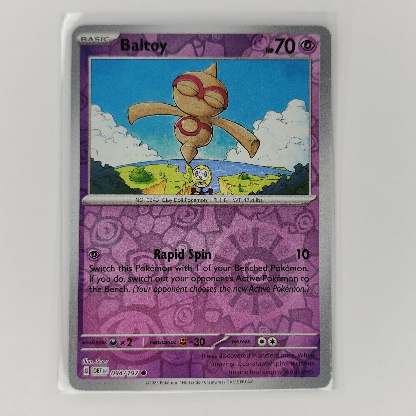 Baltoy [Reverse Holo] 94/197 Pokémon TGC Obsidian Flames