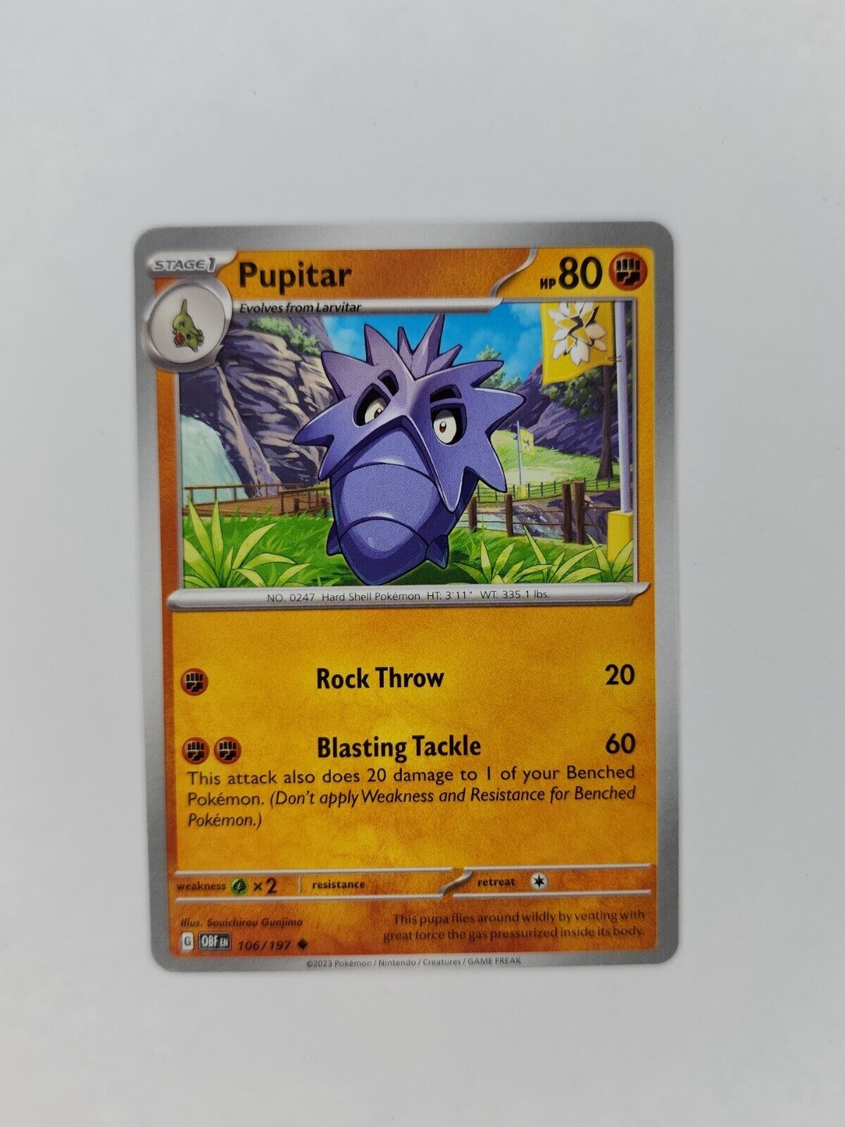 Pupitar 106/197 Pokémon TGC Obsidian Flames