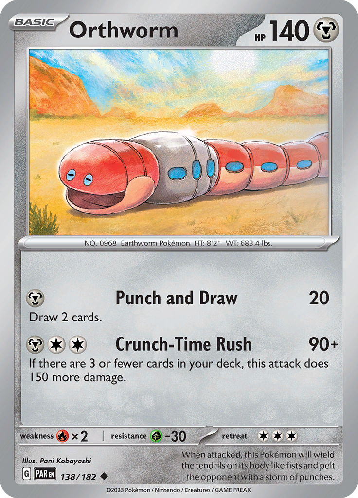 Orthworm  138/182 Pokémon TCG Paradox Rift