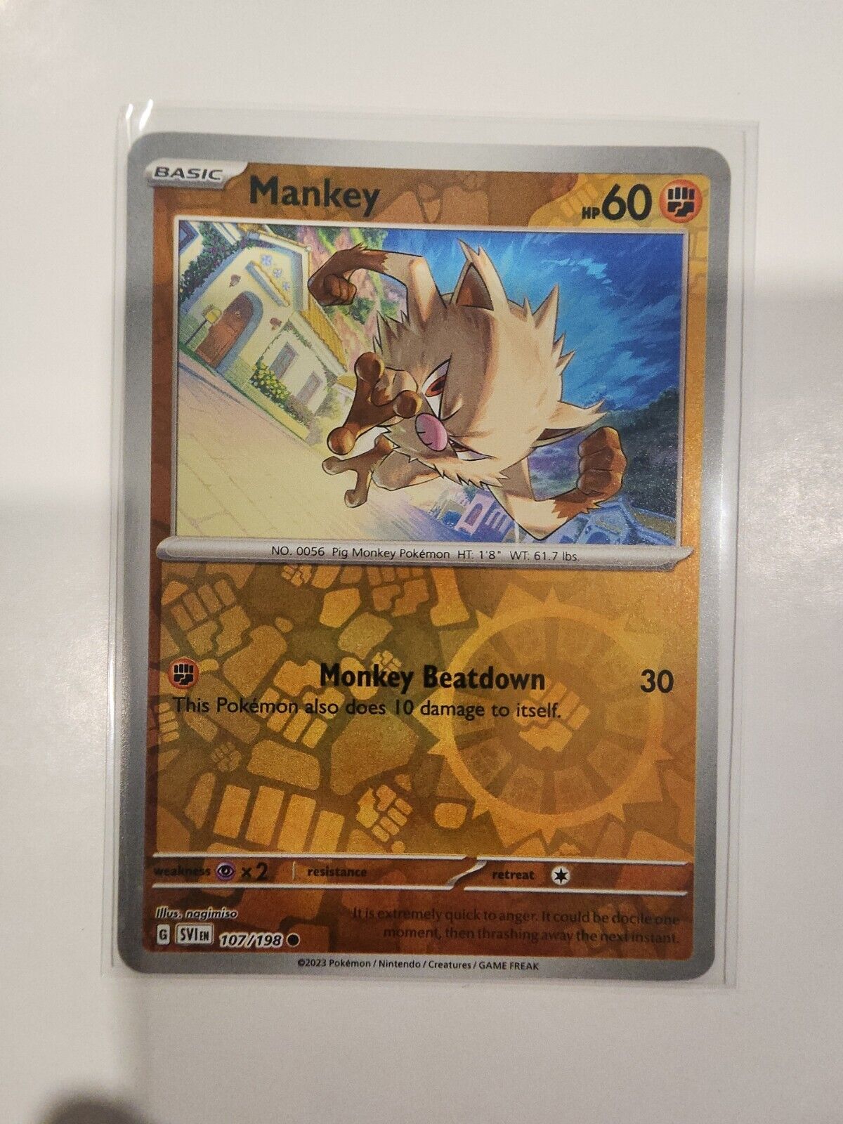 Mankey [Reverse Holo] 107/198 Pokémon TGC Scarlet & Violet