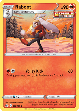 Raboot [Reverse Holo]  27/203 Pokémon TCG Chilling Reign