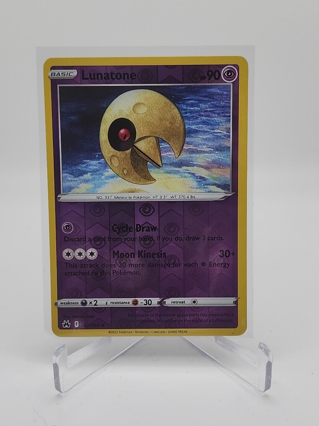 Lunatone [Reverse Holo] 62/159 Pokémon TGC Crown Zenith