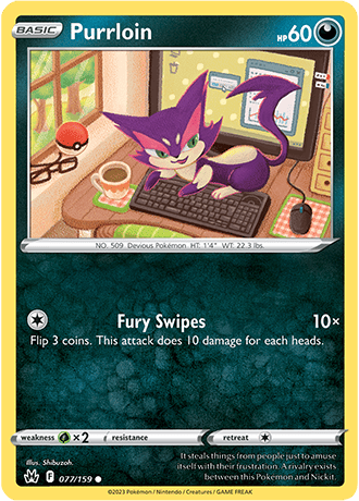 Purrloin  77/159 Pokémon TCG Crown Zenith