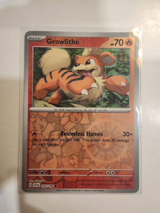 Growlithe [Reverse Holo] 30/198 Pokémon TGC Scarlet & Violet