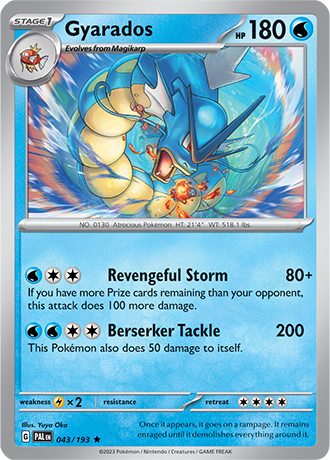 Gyarados  43/193 Pokémon TCG Paldea Evolved