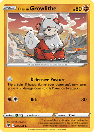 Hisuian Growlithe  70/189 Pokémon TCG Astral Radiance