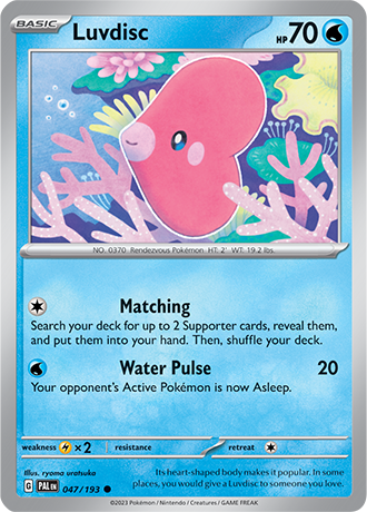 Luvdisc [Reverse Holo]  47/193 Pokémon TCG Paldea Evolved