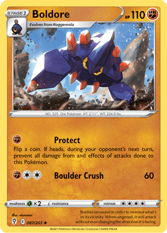 Boldore  87/203 Pokémon TCG Evolving Skies