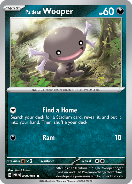 Paldean Wooper  58/91 Pokémon TCG Paldean Fates