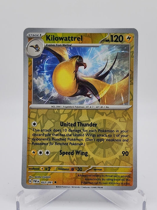 Kilowattrel [Reverse Holo]  22/91 Pokémon TCG Paldean Fates