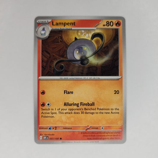 Lampent 37/197 Pokémon TGC Obsidian Flames