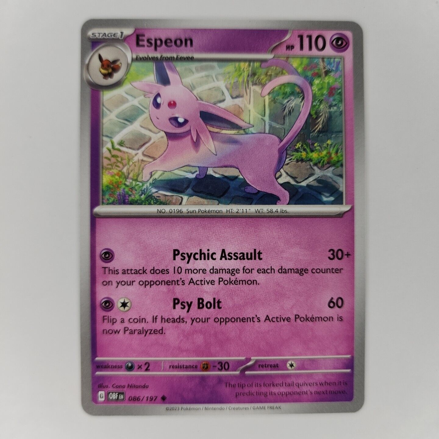 Espeon 86/197 Pokémon TGC Obsidian Flames