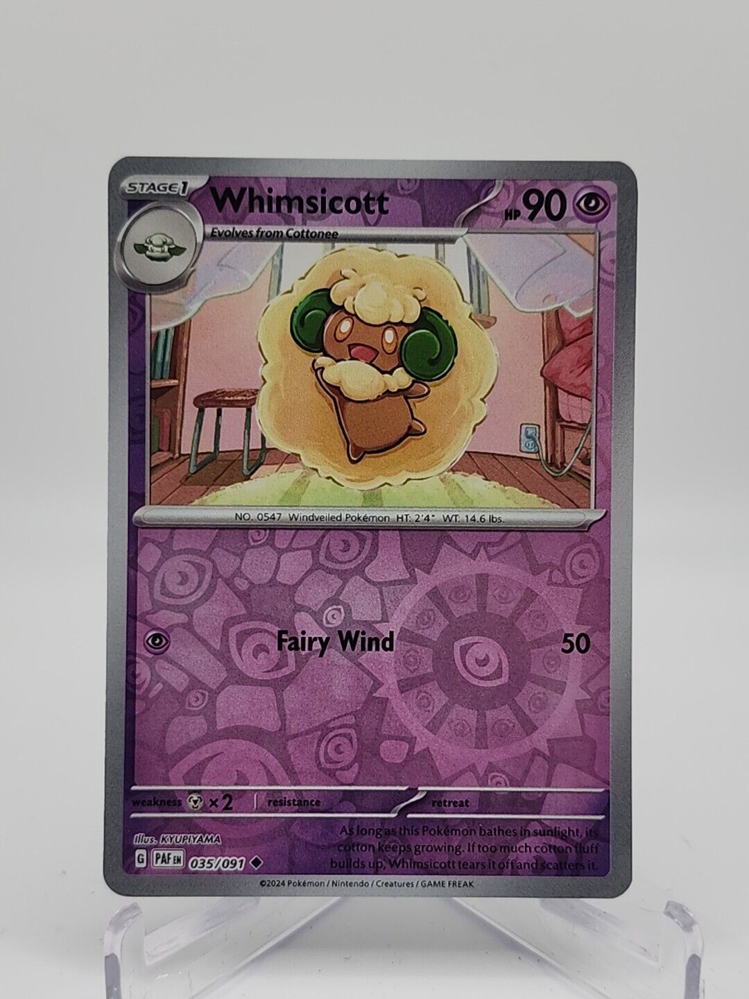 Whimsicott [Reverse Holo]  35/91 Pokémon TCG Paldean Fates