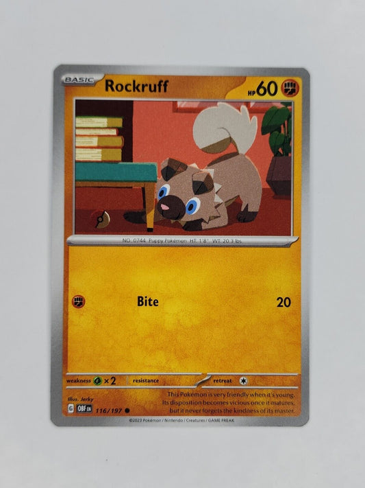 Rockruff 116/197 Pokémon TGC Obsidian Flames