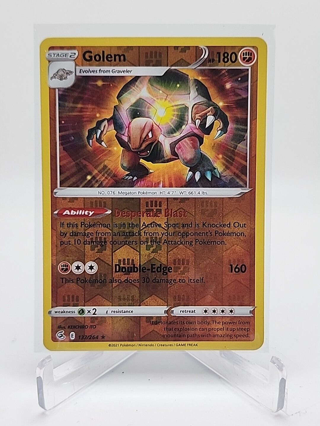 Golem [Reverse Holo]  137/264 Pokémon TCG Fusion Strike