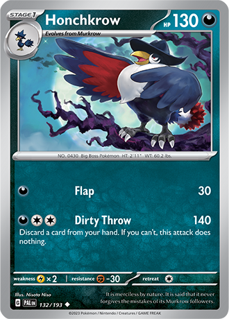 Honchkrow  132/193 Pokémon TCG Paldea Evolved