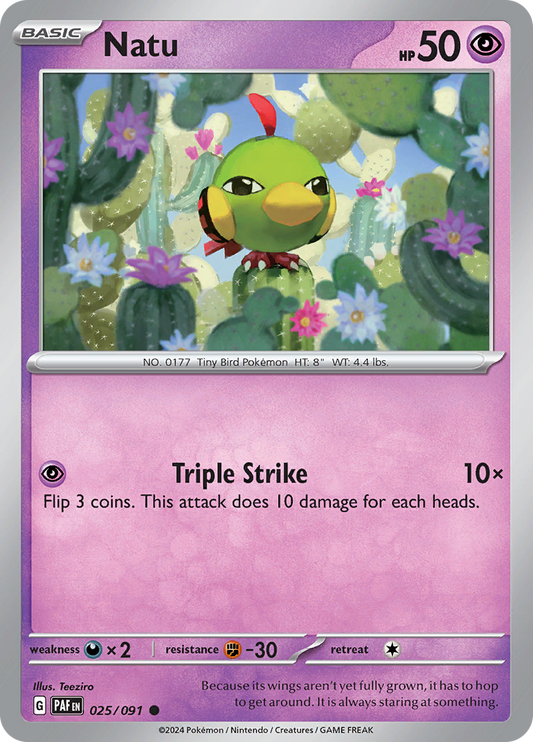 Natu  25/91 Pokémon TCG Paldean Fates