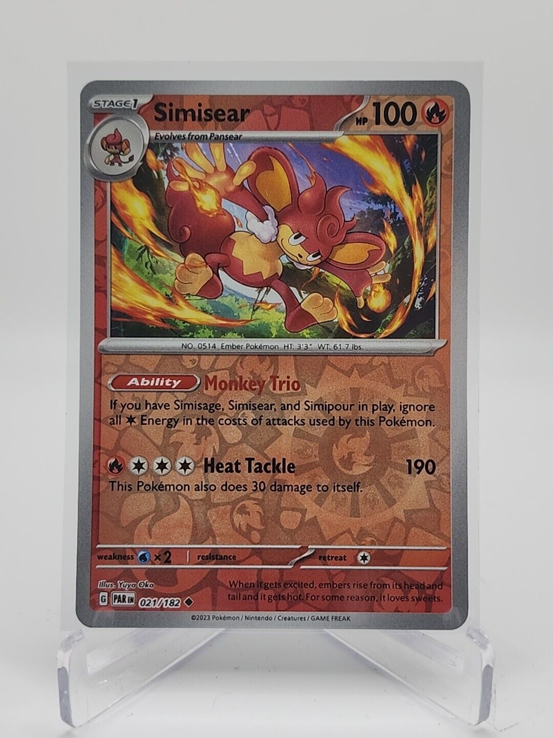 Simisear [Reverse Holo]  21/182 Pokémon TCG Paradox Rift