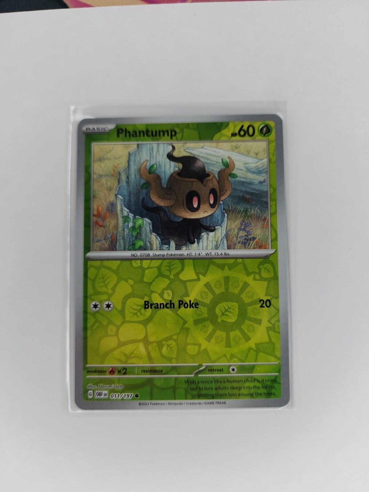 Phantump [Reverse Holo] 11/197 Pokémon TGC Obsidian Flames