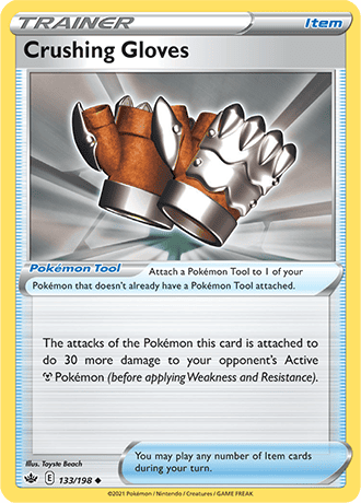 Crushing Gloves  133/203 Pokémon TCG Chilling Reign