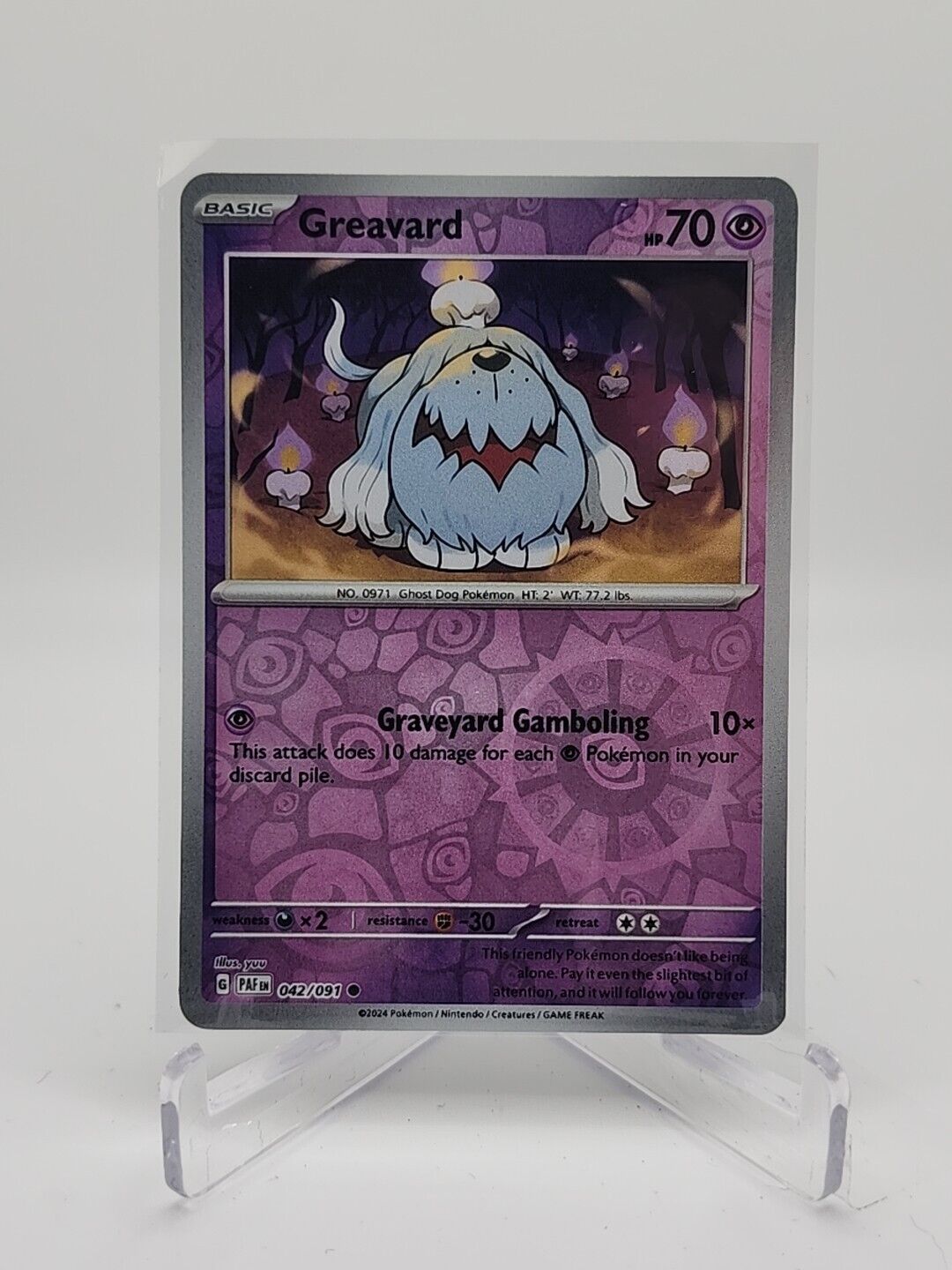 Greavard [Reverse Holo]  42/91 Pokémon TCG Paldean Fates