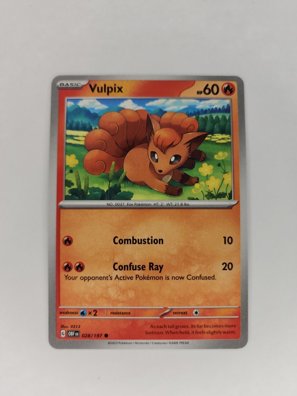 Vulpix 28/197 Pokémon TGC Obsidian Flames