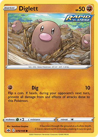 Diglett [Reverse Holo]  76/203 Pokémon TCG Chilling Reign